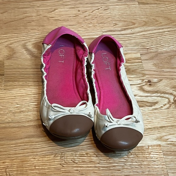 Ann Taylor Womens Pink and Beige Flats Size 8.5 - Picture 7 of 10